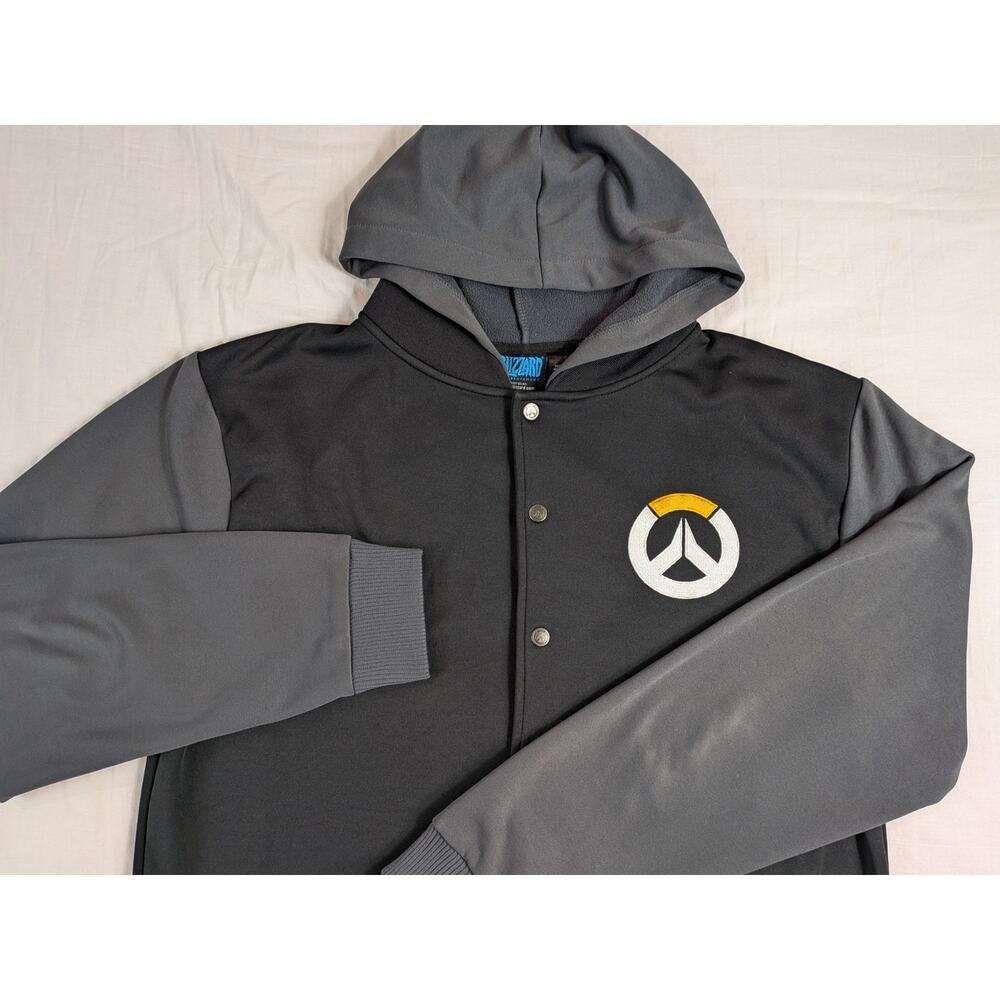 Blizzard 2015 Overwatch Gaming Jacket Men's 2XL Snap Button Varsity Hoodie